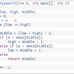 Двоичный поиск на Си