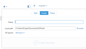 Создание репозитория в программе GitHub Desktop